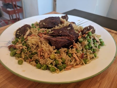 Savory Syrian Rice and Peas Pilaf | رز بالبازلاء