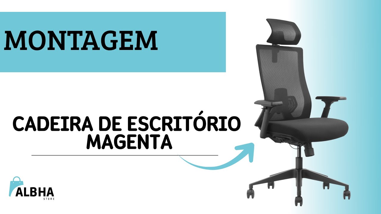 Instruções de montagem e especificações da Cadeira de Escritório Magenta - Marca Albha
