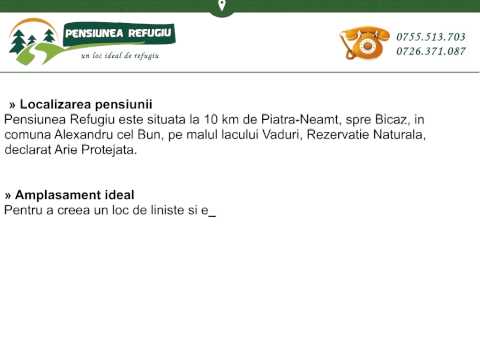 Pensiunea Refugiu - cazare Neamt - Vaduri