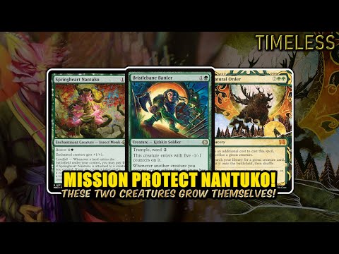 Mission: Protect Nantuko! Mono Green Natural Order Combo! | Timeless BO3 | MTG Arena