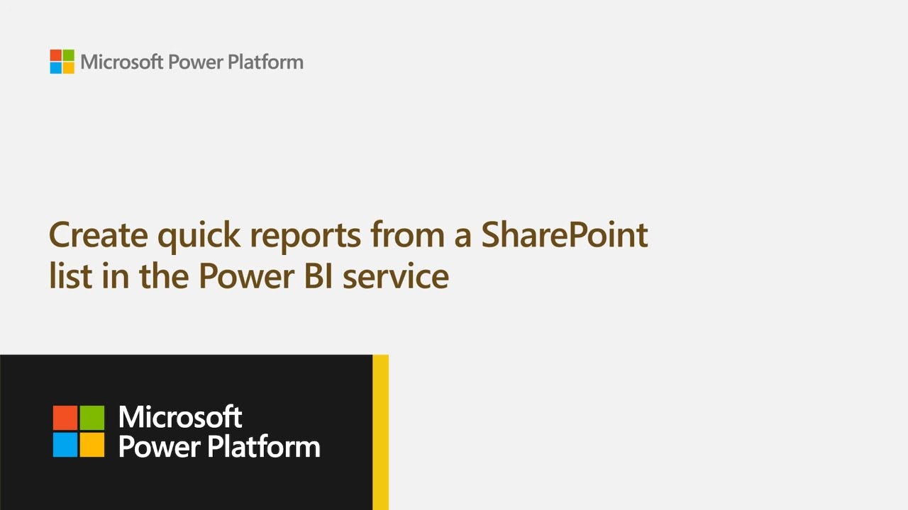 Create quick reports from a SharePoint list in the Power BI service