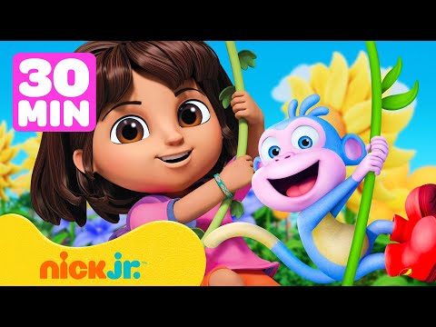 Capa de Dora | 30 MINUTOS de Aventuras Cheias de Ação com Dora! | Nick Jr. em Português