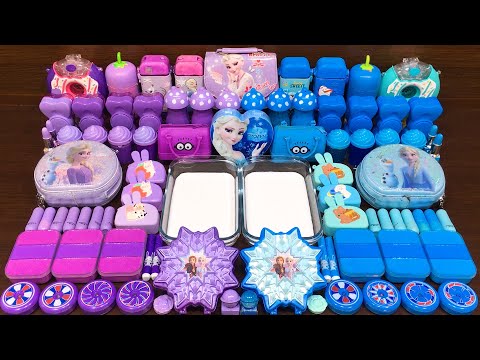 FROZEN PURPLE vs BLUE ! Mixing Random into GLOSSY Slime ! Satisfying Slime Video #531