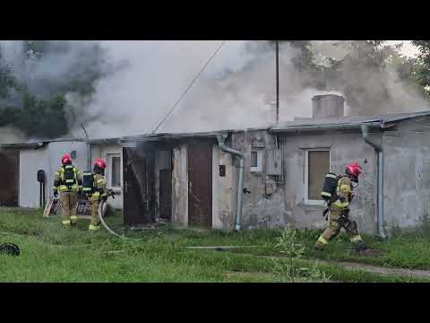 Pożar budynku   wielorodzinnego  na ul. Przemysłowej w Lubawie