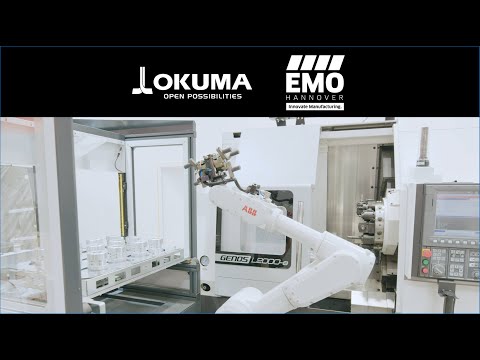 EMO2023 - GENOS L2000-e with Okuma Robot Cell (ORC) Minitend