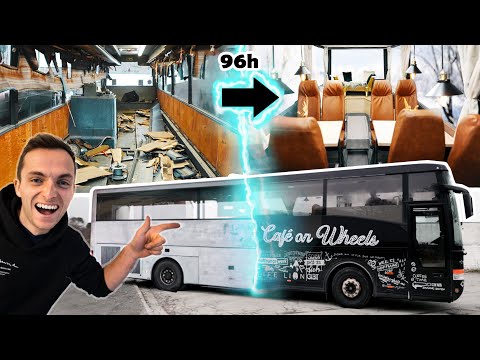 Vom SCHROTT-BUS zum CAFE-BUS in unter 100 Stunden!