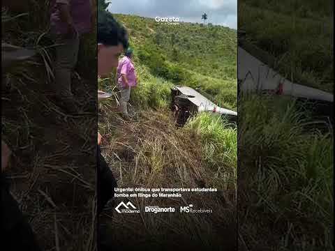 MATÉRIA PRONTA ✅  Urgente: ônibus que transportava estudantes tomba em Itinga do Maranhão