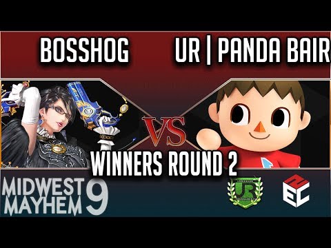 Midwest Mayhem 9 WINNERS ROUND 2 - Bosshog (Bayonetta, Cloud) vs UR | Panda Bair (Villager)