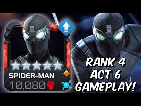 5 Star Spider-Man Stealth Suit Rank 4 Rank Up & Act 6 Gameplay! - Marvel Contest of Champions