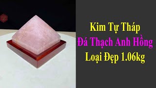 Kim Tự Tháp Đá Thạch Anh Hồng Tự Nhiên Nguyên Khối 1.06kg-10cm