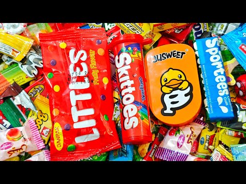Skittoes bunties fizzy frenzy ASMR triggers! ASMR candy Unwrapping Sounds tasty triggers #candy