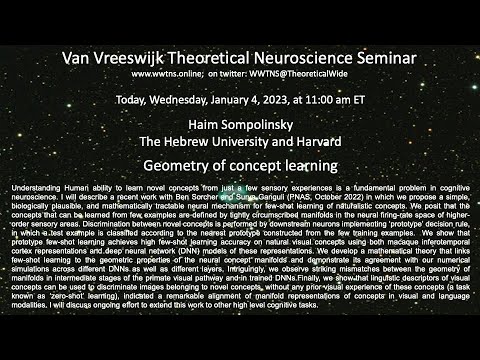 Geometry of concept learning  | Haim Sompolinsky The Hebrew University & Harvard