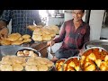Jayesh Bhai Selling Cheapest Lunch Ever LunchTime Rush For Aloo Puri Indian Street Food