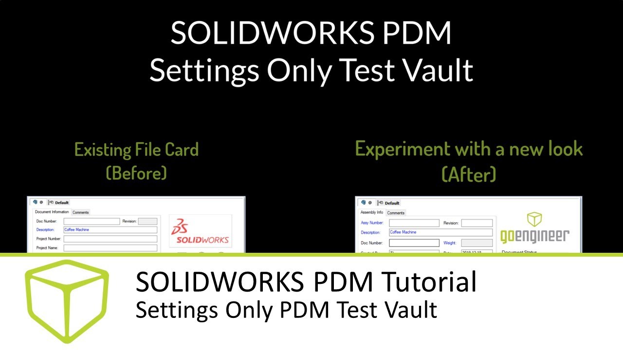 SOLIDWORKS PDM Tutorial – Settings Only PDM Test Vault