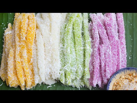CÁCH LÀM BÁNH TẰM KHOAI MÌ TRỘN DỪA 4 MÀU HẤP DẪN - CKK