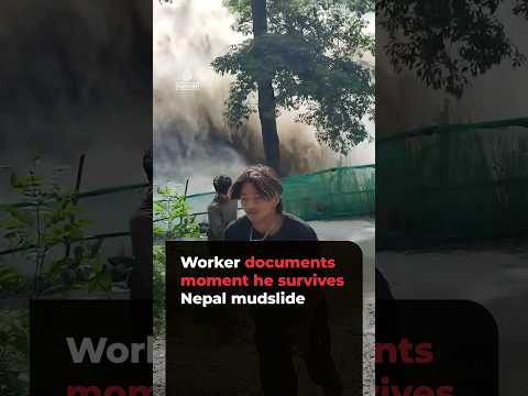 Construction worker documents moment he survives Nepal mudslide