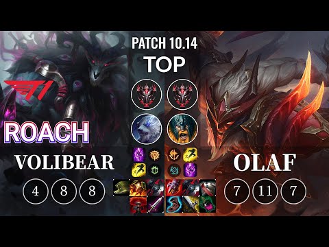 T1 Roach Volibear vs Olaf Top - KR Patch 10.14