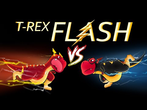 Reverse Flash Dinosaur VS T-Rex The Flash - Birthday Party And The Unexpected Guest | GTK Animation