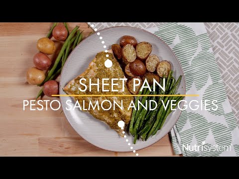 Sheet Pan Pesto Salmon and Veggies - Nutrisystem Recipe