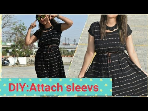 DIY:How to attach sleeves to readymade maxi dress,suits,kurta,tops| Easy way to attatch sleeves Video