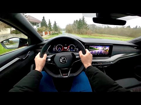 New Skoda Octavia RS 2021 - POV test drive PURE DRIVING & EXHAUST sound (245 HP, 2.0 TSI)
