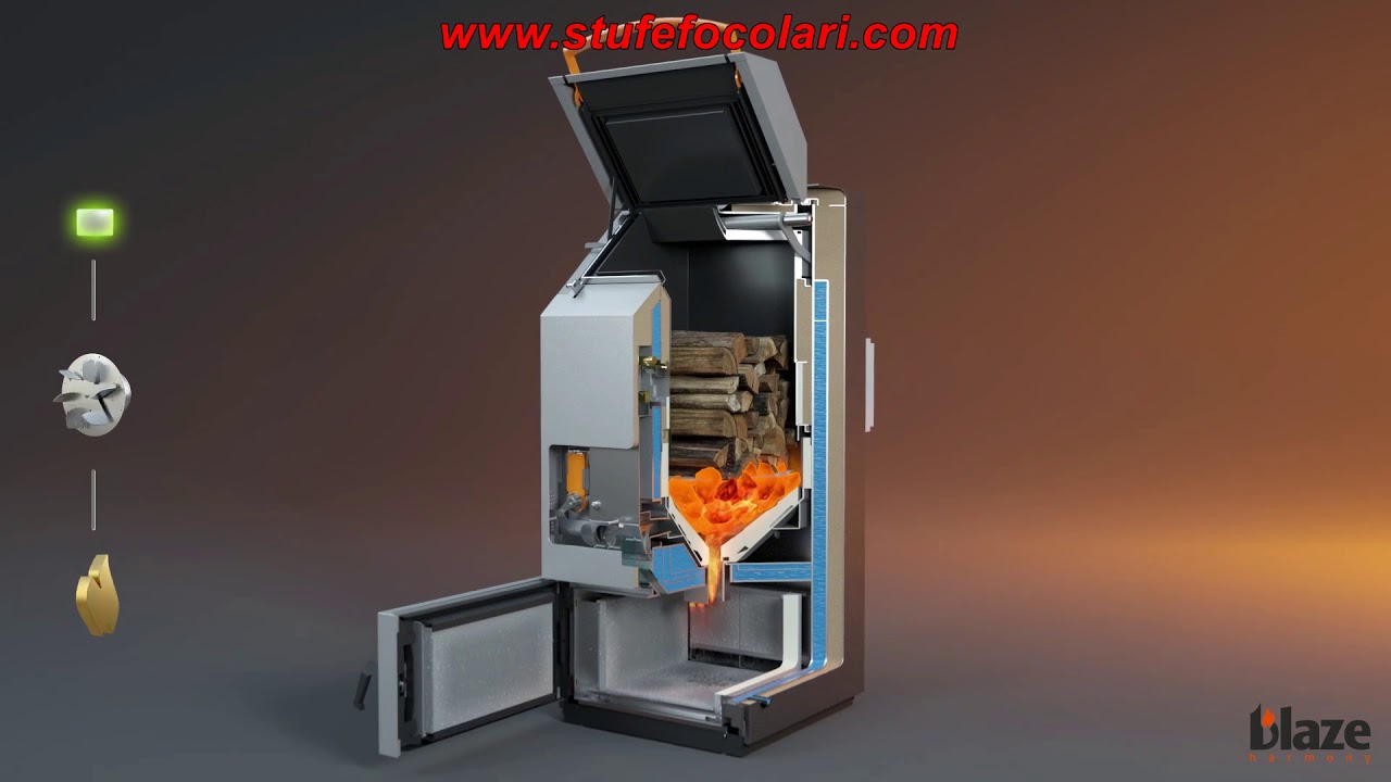 CALDAIA LEGNA A FIAMMA INVERSA CON LUNGA AUTONOMIA
