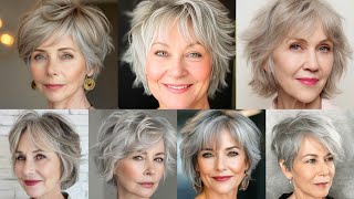 Best Short Gray Hair Hairstyles for Older Women Over 60 with Thin Hair | Beat Your Age in Style!