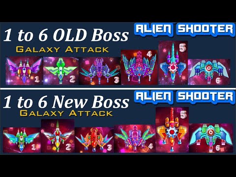Galaxy Attack Alien Shooter 1-2-3-4-5-6 OLD & New Boss