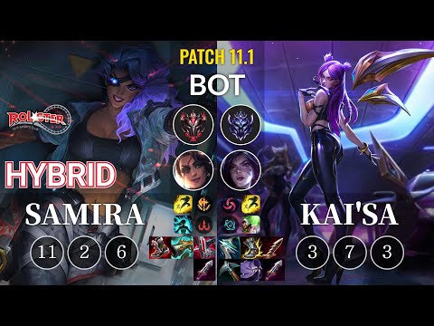 KT HyBriD Samira vs Kai'Sa Bot - KR Patch 11.1