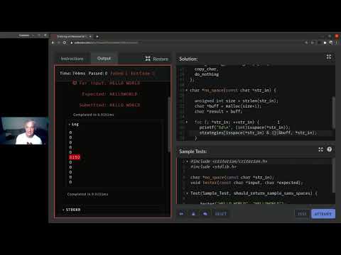 CodeWars - C - Remove Spaces made Branchless! (in English)