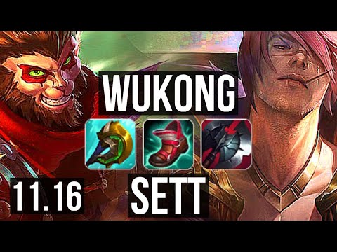 WUKONG vs SETT (TOP) | 12/1/5, 2.6M mastery, 1900+ games, Legendary | KR Master | v11.16