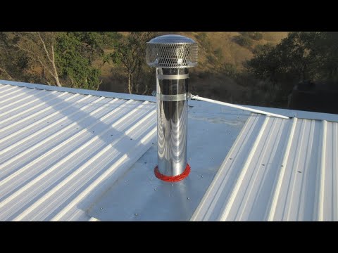 Wood Stove Chimney Through 5 Rib Metal Roof System- Selkirk Duravent Install