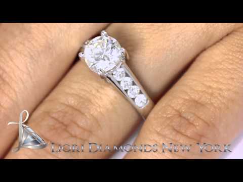 ER-0369 - 2.18 Carat G-VS2 Certified Natural Round Diamond Engagement Ring 14k White Gold