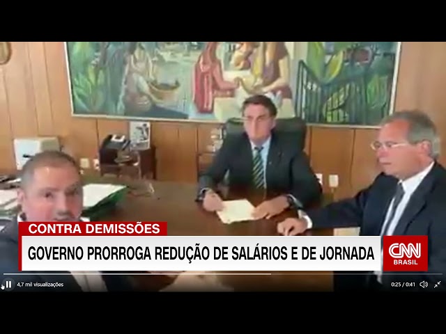 Bolsonaro amplia para seis meses prazo máximo para redução de salário e jornada