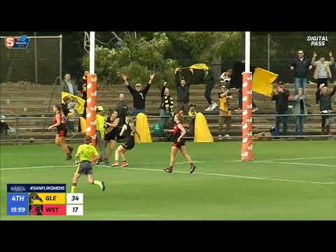 SANFLW GF - Glenelg's Ebony Marinoff soccers the sealer