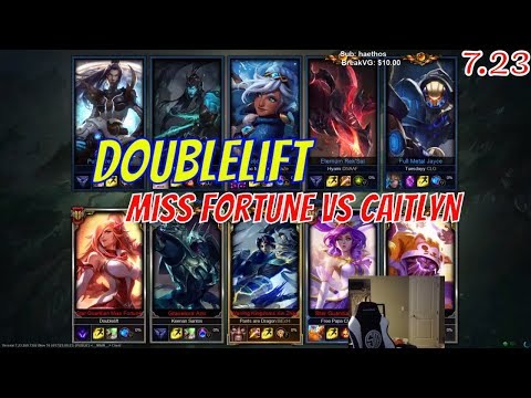 DOUBLELIFT  Missfortune vs Caitlyn Bot Stream Gameplay Season 8