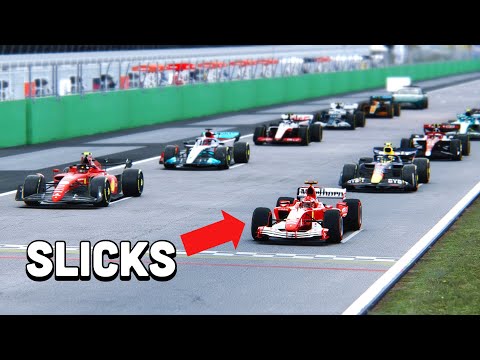 Ferrari F1 2004 with SLICK TYRES vs F1 2022 Cars at Spa GP