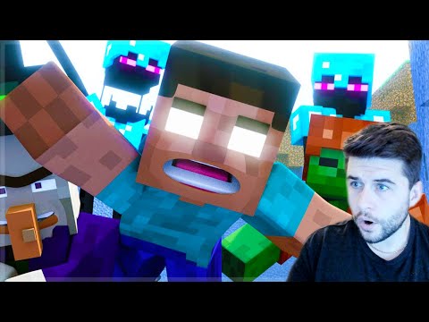 Reacting To ANNOYING VILLAGERS Herobrine Encounter! Ep.9-11 Minecraft Animations!