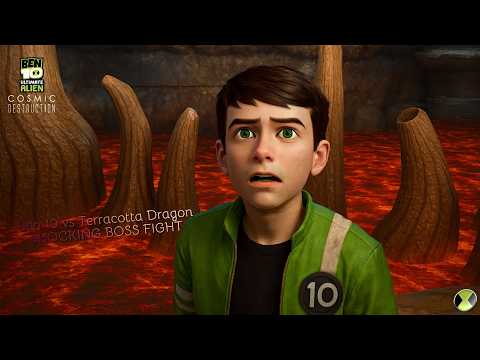 Ben 10 vs Terracotta Dragon in Ben 10: Ultimate Alien – Cosmic Destruction!
