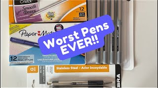 Reviewing the WORST RATED Pens [BRUTAL] | Bic, Papermate, Un