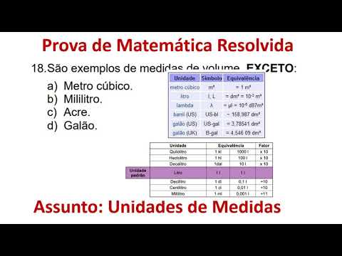Unidades de Medidas COMCAP IESES Gari Q18 2018 Matemática Resolvida Passo a Passo