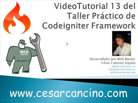 VideoTutorial 13 del Taller Práctico de Codeigniter Framework Trabajo con ajax y MySQL