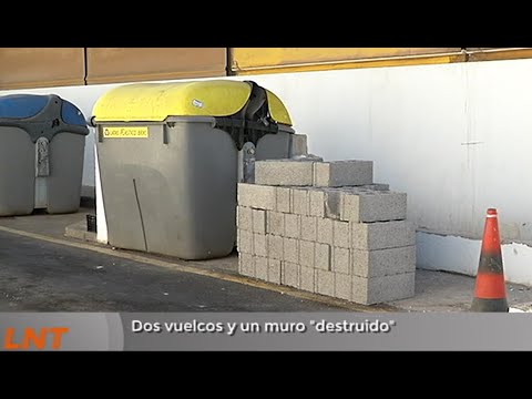 Dos vuelcos y un muro "destruido"