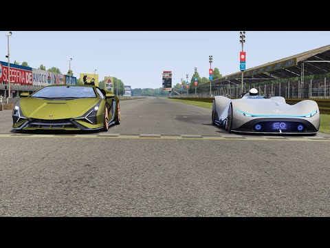 Mercedes-Benz Vision EQ Silver Arrow Concept vs Lamborghini Sian at Monza Full Course