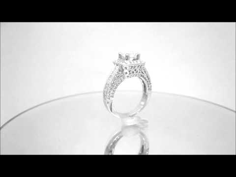 1.95CT ROUND AND PRINCESS DIAMOND ENGAGEMENT RING DECO - KNR INC - 589