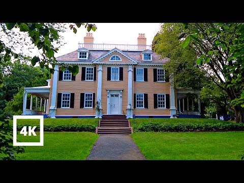 4K Walking George Washington's Headquarters  | Brattle Street Cambridge  - Boston, MA | ASMR