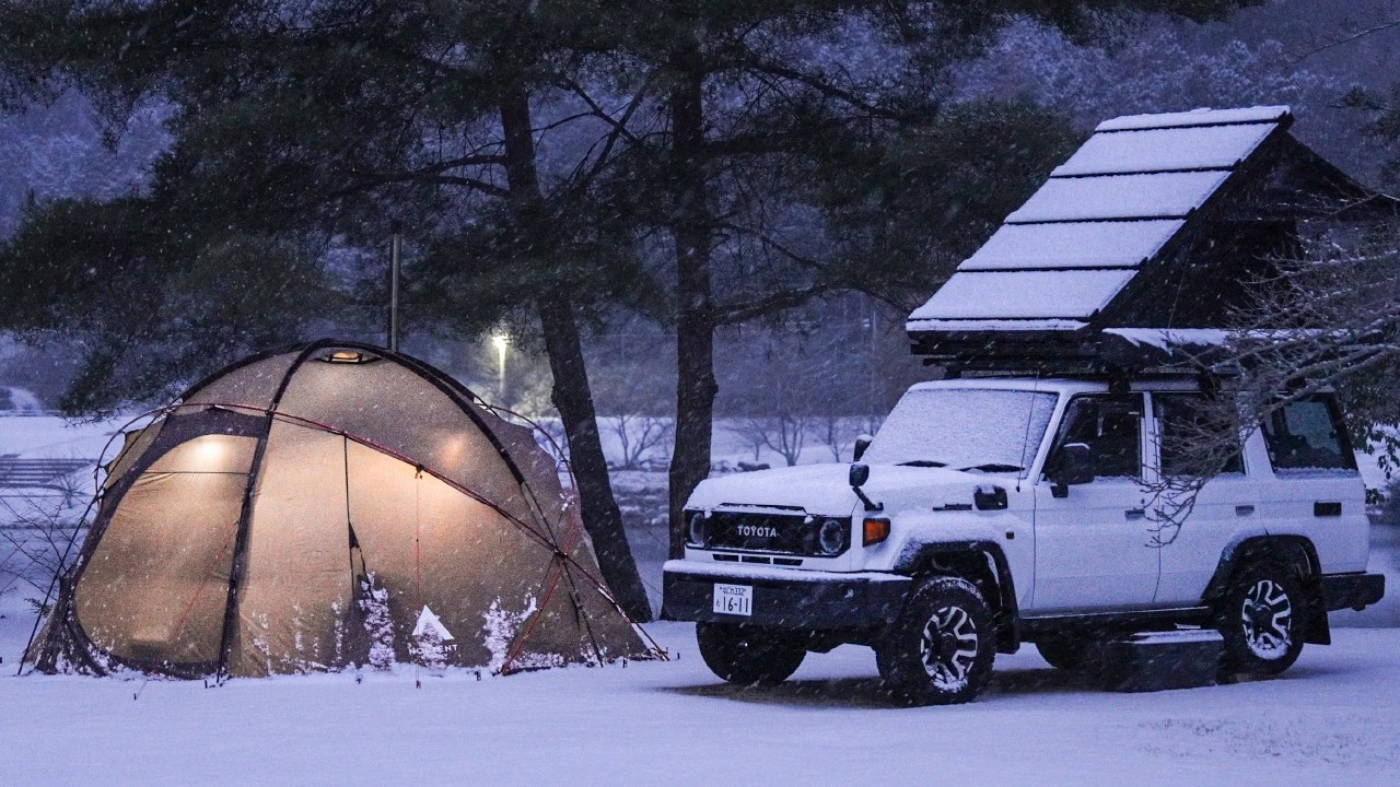 まさかの雪景色｜5℃と強風の冬キャンプ｜Winter Camping