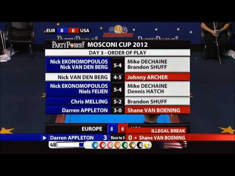 Appleton vs Van Boening - Mosconi Cup 2012 - Day 3 (720p)