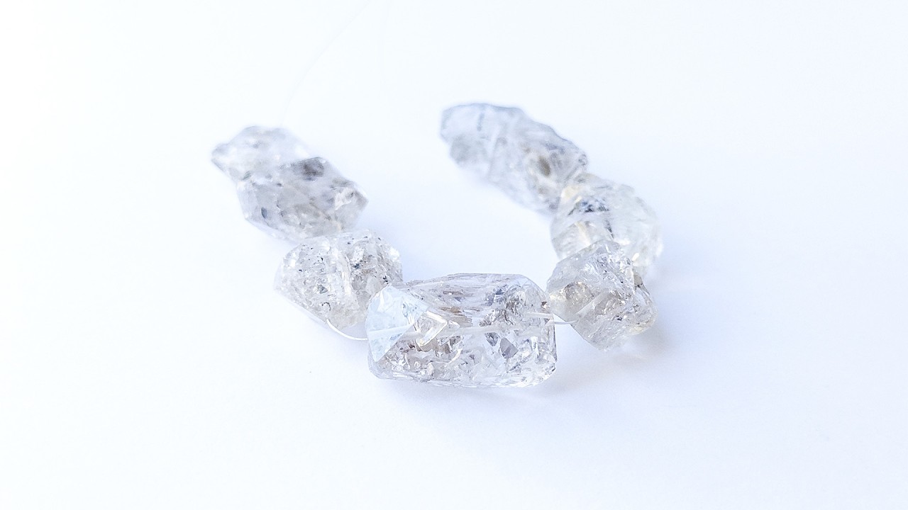 Herkimer Diamond | Drilled Rough | 15.5-17mm Bead Size | 5 Pieces | 202 Carats video