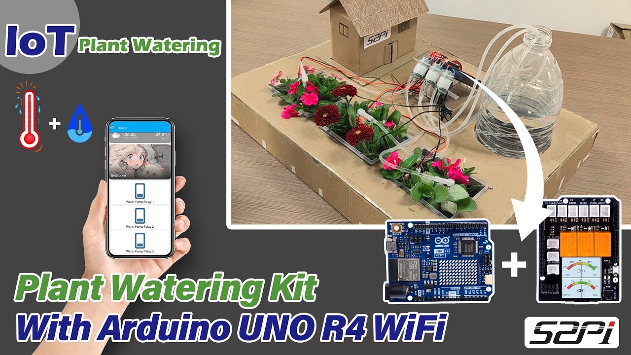 52Pi Plant Watering Kit with Arduino UNO R4 WiFi  IoT Smart Plant Watering Project
